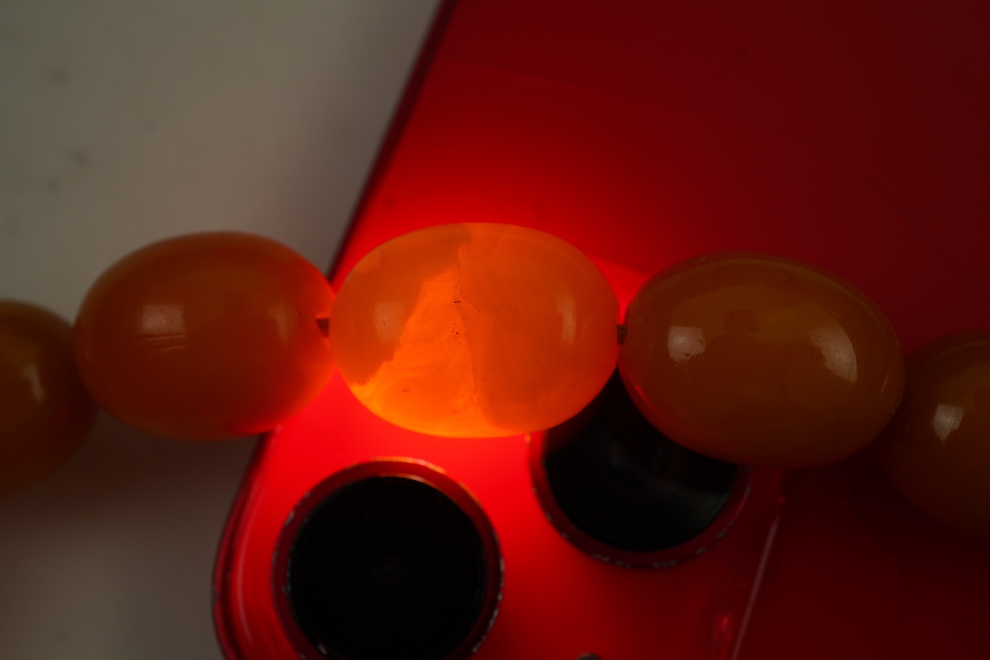 An amber necklace